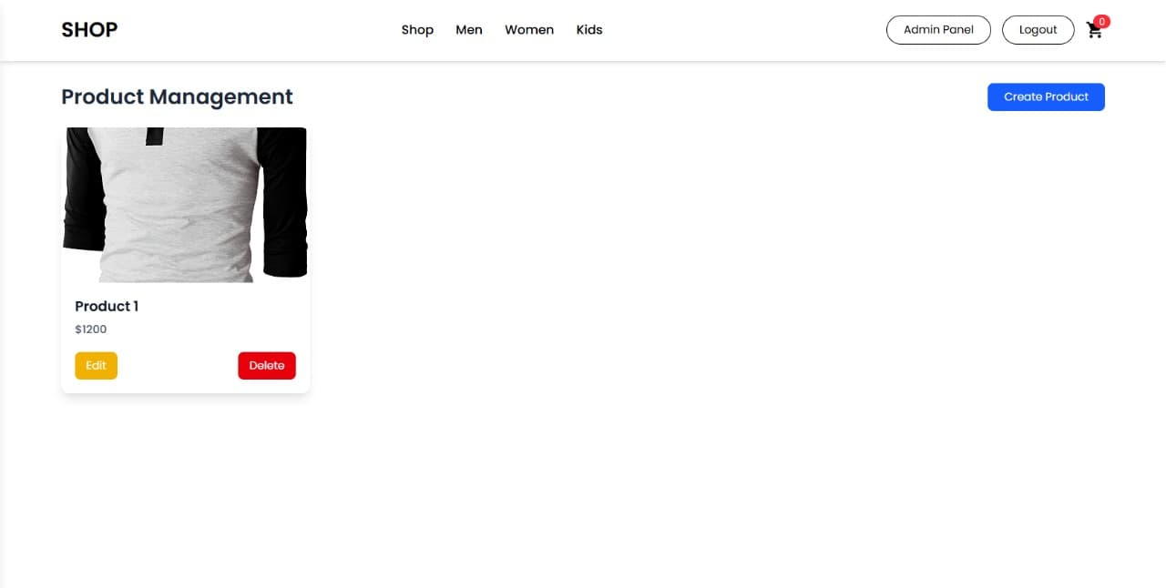 Clothing Store Admin Panel
